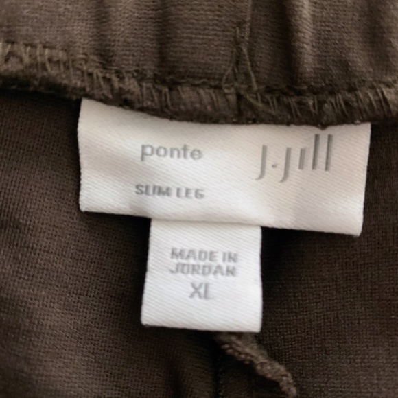 J. Jill XL Ponte Slim Leg Brown Ankle Pull-on Pant - Picture 4 of 9